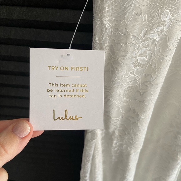 Eternal Happiness White Lace Square Neck Mermaid Maxi Dress - Size L. - Picture 3 of 4